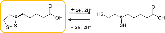 図1. R(+)-αリポ酸とR(+)-ジヒドロリポ酸の化学構造