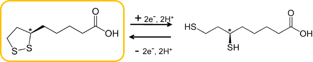 Fig. 1. Structure of R(+)-α lipoic acid and R(+)-Dihydrolipoic acid.