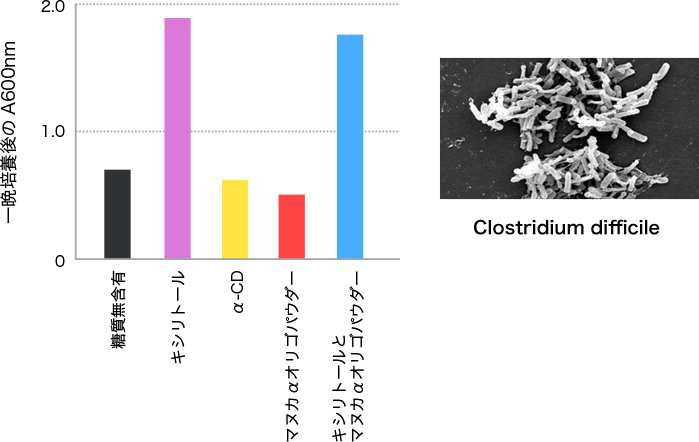 図3. マヌカαオリゴパウダーによる悪玉菌の増殖抑制