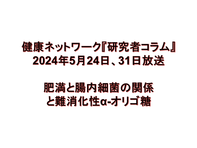 肥満と腸内細菌の関係と難消化性αオリゴ糖